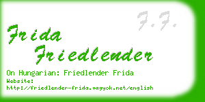 frida friedlender business card